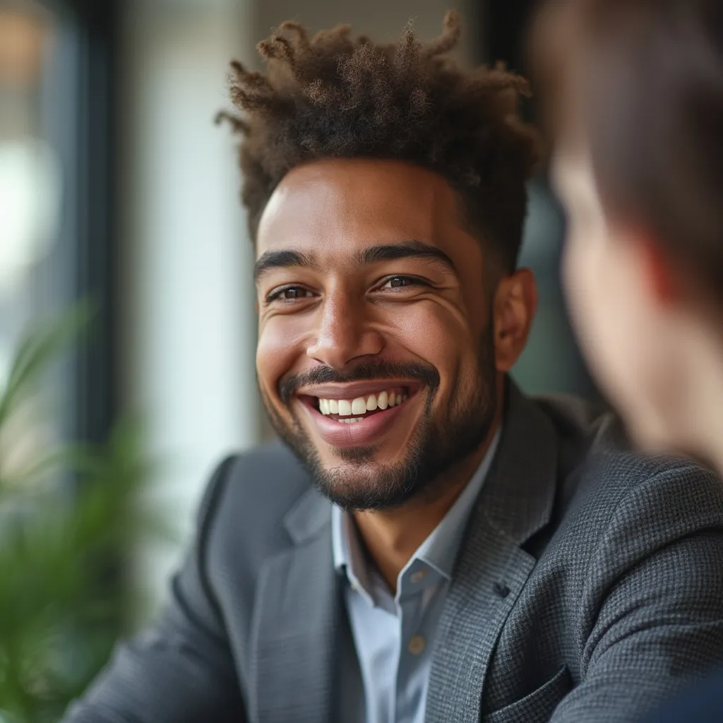 Small business owner smiling